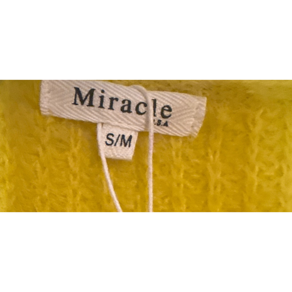 SMILE Yellow Open Front Cardigan S/M - Picture 3 of 4